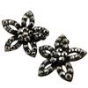 [P4615] - 'Sissi' Grey Black Designer Clips (Flowers) - 35x35 Mm