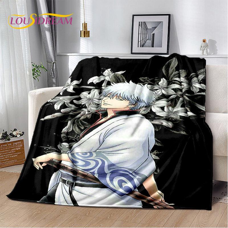 Anime Gintoki Kagura Gintama Soft Plush Blanket,Flannel Blanket Throw Blanket for Living Room Bedroom Bed Sofa Picnic Cover Kids