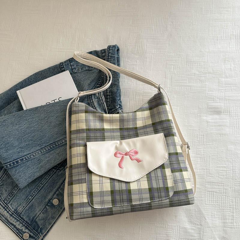 Модная академическая стильная корейская стильная персонализированная повседневная летняя нишевая новая сумка-тоут женская сумка через плечо с бантом