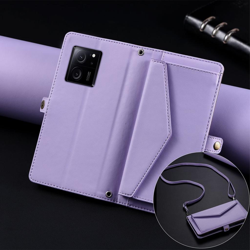 Чехол-книжка для Xiaomi 13T Pro, 13T в стиле конверта из ПУ-кожи, кошелек, чехол для телефона с ремешком через плечо