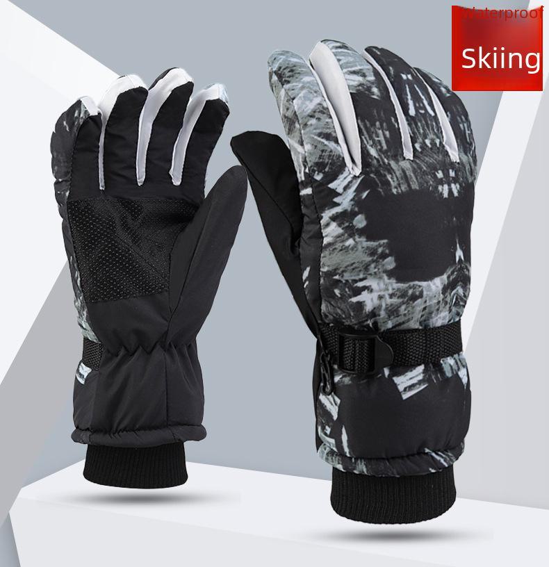 Мужские и женские водонепроницаемые нескользящие теплые перчатки для велоспорта и лыж, утолщенные бархатом и хлопком для защиты от зимнего холода