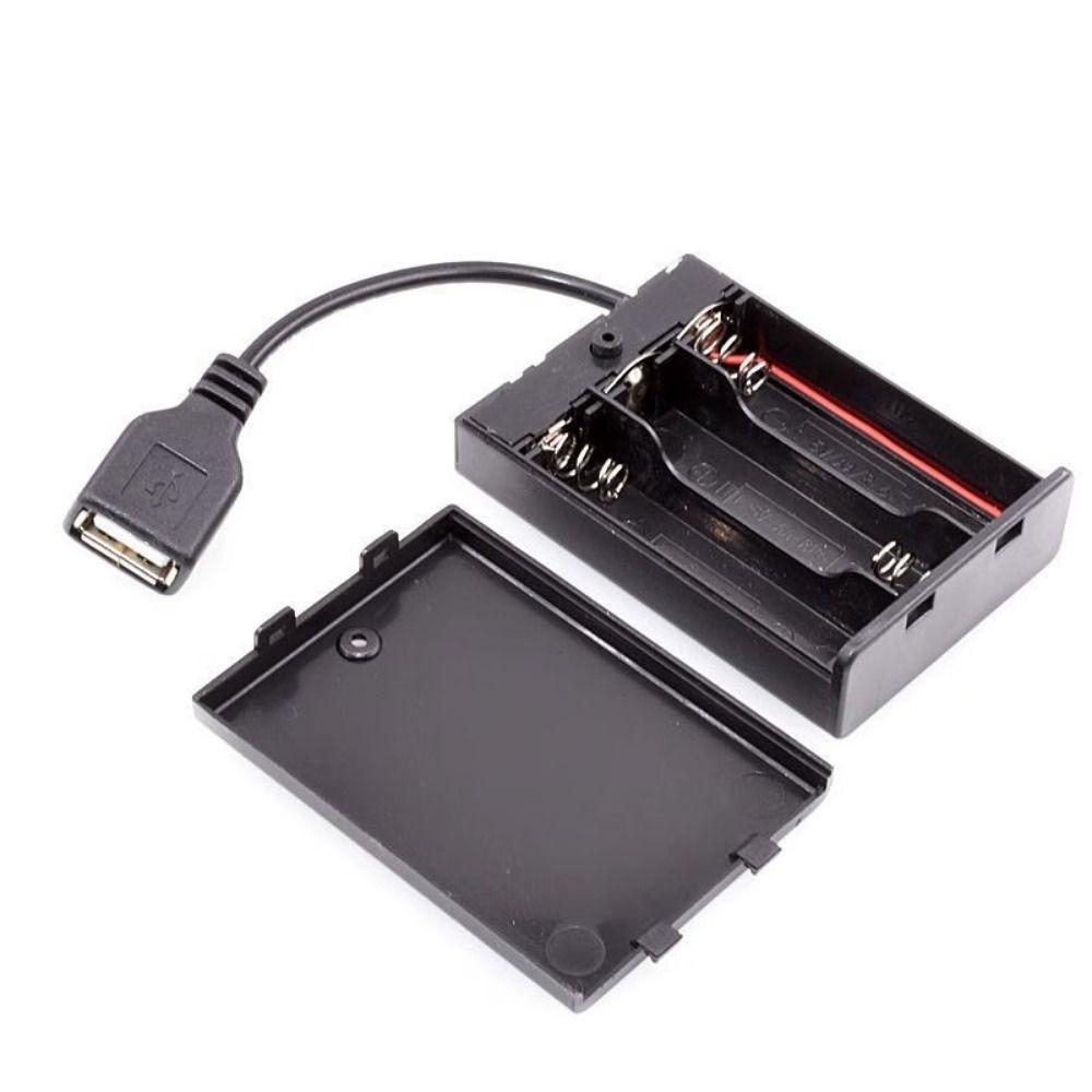 With USB Power AA Battery Holder With Switch Battery Cover switch DIY 2/3/4/6/8 Slot