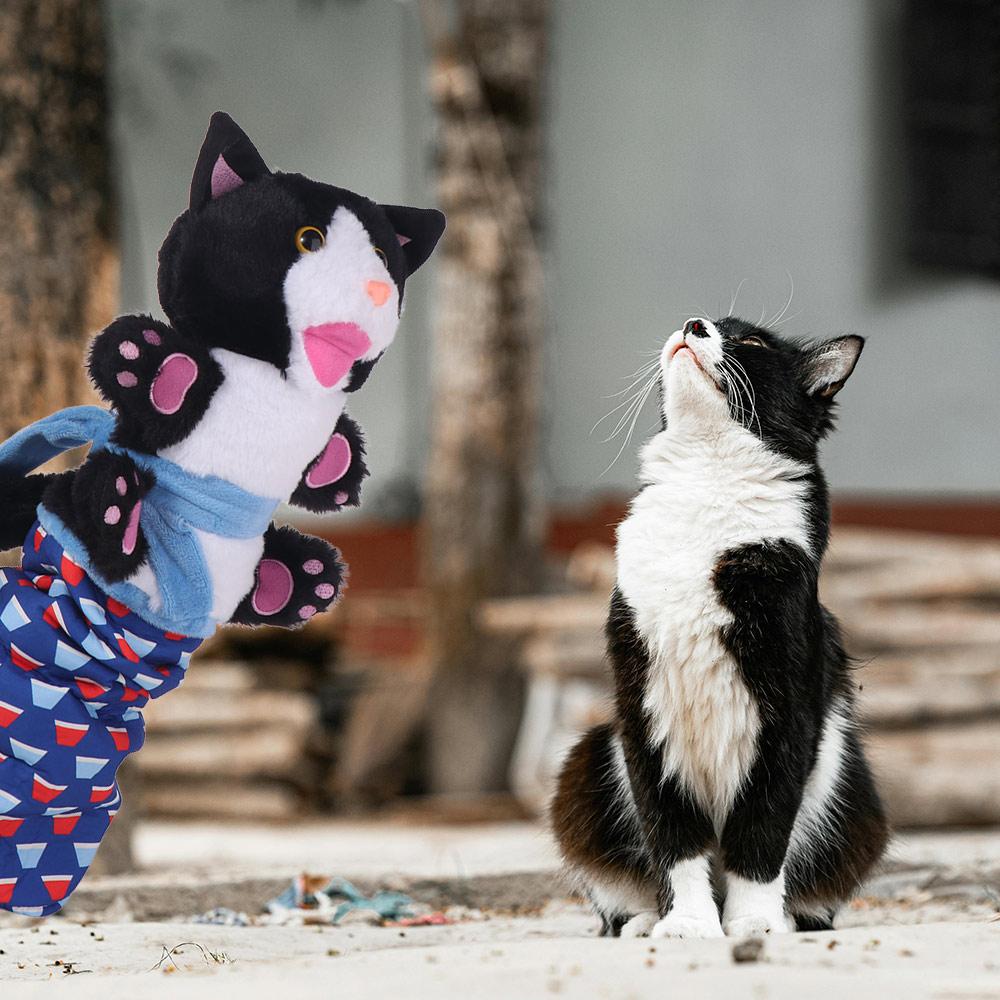 Soft Plush Cat Toys Wrestling Glove Sturdy Padding Cat Dolls Durable Animal Hand Glove  Kids