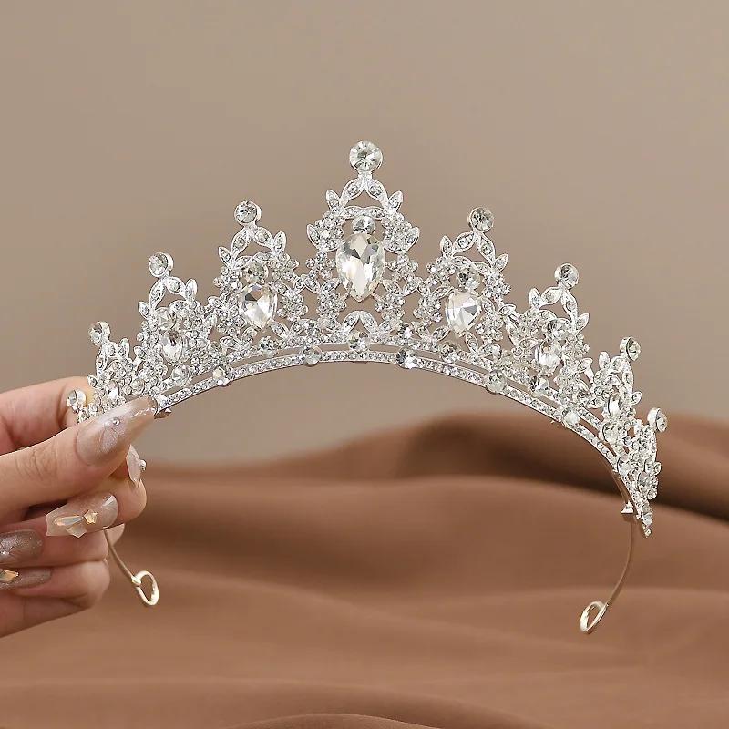 Детская принцесса корона кристальная тиара аксессуары для волос для девочек атмосфера высокого класса танцевальное выступление подарок на день рождения корона