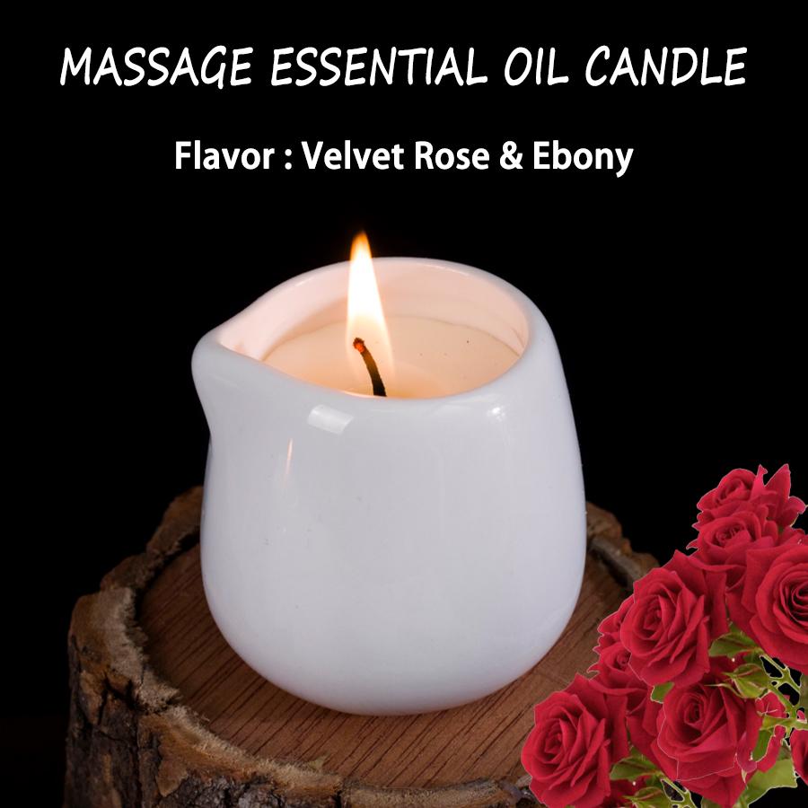 1pc Lemon Flavor Massage Essential Oil Candle, Coconut Wax, Heating, Body Open Back SPA Romantic Holder Home Decor Valentines