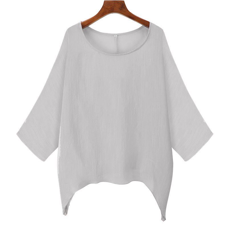 Модная женская футболка-кафтан большого размера с неровным подолом для универсального повседневного образа