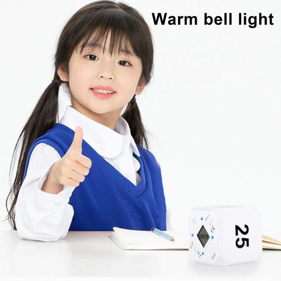 Вращающийся кубический таймер 5-15-25-45 минут со светодиодным дисплеем, ползунковый переключатель, Pomodoro, портативный кубический таймер с вибрацией и беззвучным сигналом для работы, учебы, кухни