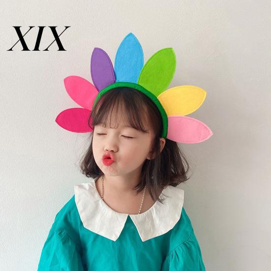 Children Headband Colorful Sun Flower Decor Elastic Design Kids Fashion Accessory Hairband Christmas Makeup Daily Party Hair Accessories Easy To Wear