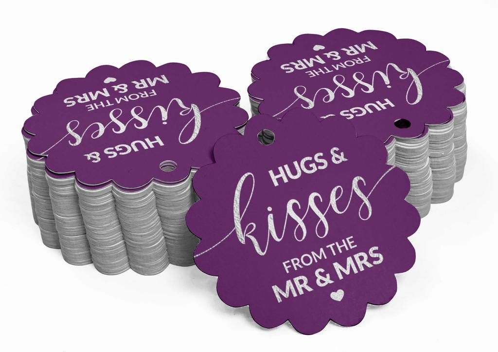 Inkdotpot Настоящая золотая фольга Объятия и поцелуи Свадебные бирки Бирки-сувениры Подвесные бумажные бирки 100