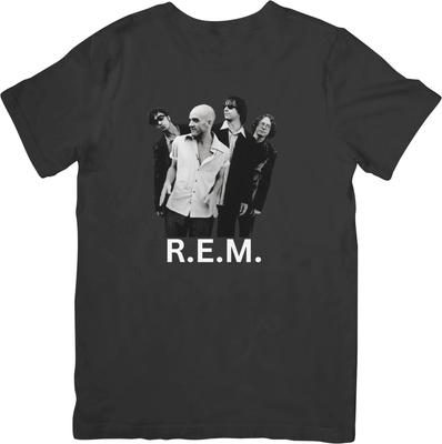 R.E.M. 80-е Рок-музыка Унисекс Посадка подходит для Мужчин и Женщин Хлопковая Футболка Качественная