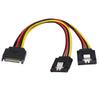 SATA 15Pin Power Cable Splitter 1 Male to 2 Female Plug Extend Wire Adapter with Lock Buckle Sata Power Supply Cord PC SSD Line