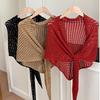 Solid Color Triangle Scarf Shawl Breathable Women Shawl Wrap Fashion Knitted Scarf