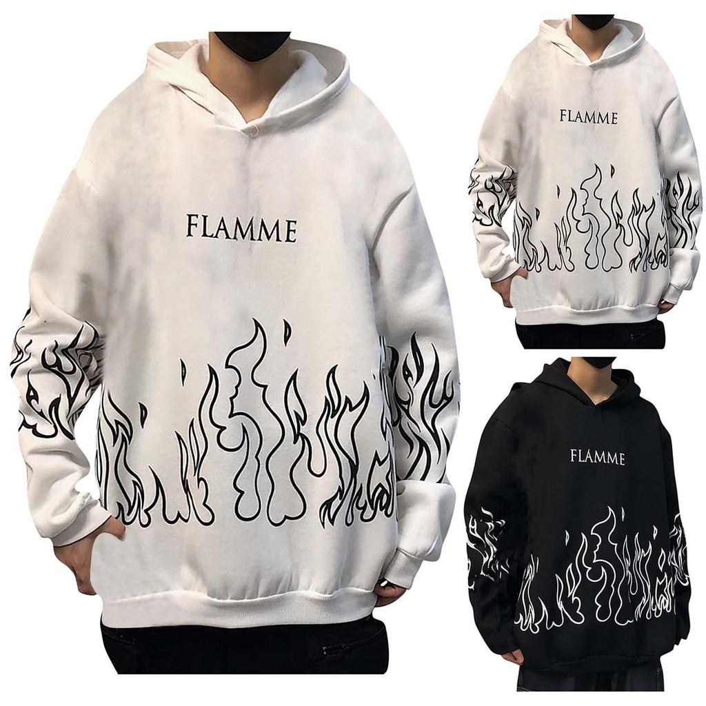 Мужской осенне-зимний пуловер на шнуровке с принтом в стиле ретро, свободный топ с длинными рукавами и капюшоном большого размера