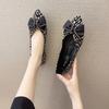 Leopard Print Single Shoes Spring  New Pointy Bow Soft Sole Women 'S Shoes Net Red Comfortable Versatile Flat Shoes