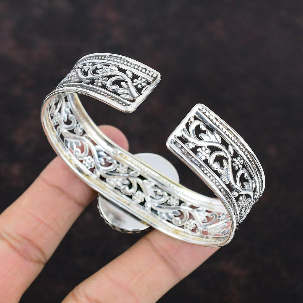 Браслет из лабрадорита, браслет-манжета из натурального драгоценного камня, браслет из стерлингового серебра 925 пробы, регулируемая манжета, ювелирные изделия ручной работы, стильный браслет, подарок для мамы