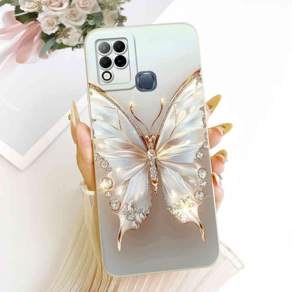 For Infinix Hot 10s Case Fashion Butterfly Painted Soft Silicone Phone Cover For Infinix Hot10s Hot 10s X689B X689 Cases