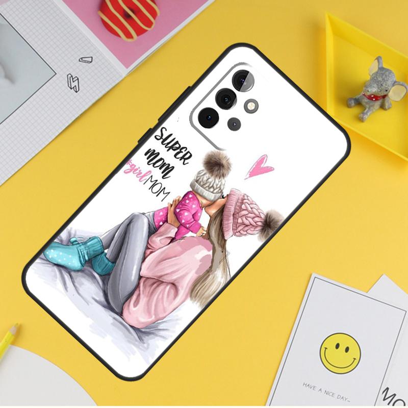 Модный чехол «Супер мама» для Samsung Galaxy A55 A35 A25 A15 A51 A71 A12 A32 A52 A13 A33 A53 A14 A34 A54 Coque