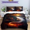 3pcs Koi Fish Yin Yang Bedding Set: Perfect for Bedroom or Guest Room. Soft and Comfortable with No Core Included yy251009258