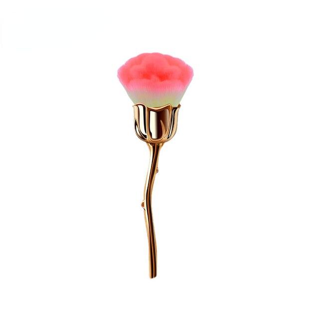 1 шт. Маникюр в форме розы с кистью для ногтей Художественная кисть Аксессуары для ногтей Инструмент Популярная круглая кисть для удаления пыли с полировки макияжа