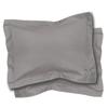 Pillowcases - Polycotton - Set of 2 - 50x70 Cm - Grey - Washable Up To 60°