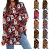 Womens Oversized Sweatshirt Graphic Sweater Long Sleeve Drop Shoulder Round Shirt Tops Vintage Clothes