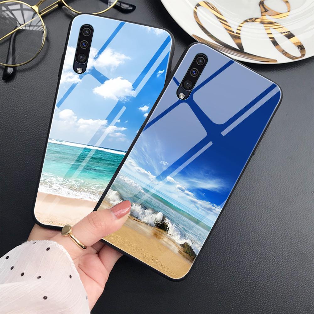 Чехол с морским пейзажем для Samsung Galaxy A52 A70 A71 A73 A53 A13 5g A03 A72 A22 A21s A03 Core A42, крышка из закаленного стекла