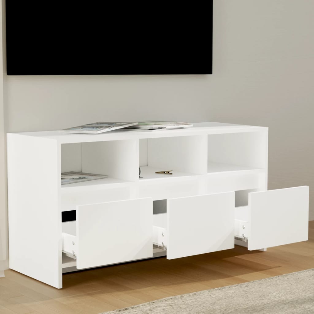 TV Stand White 102 x 37.5 x 52.5 cm Particleboard