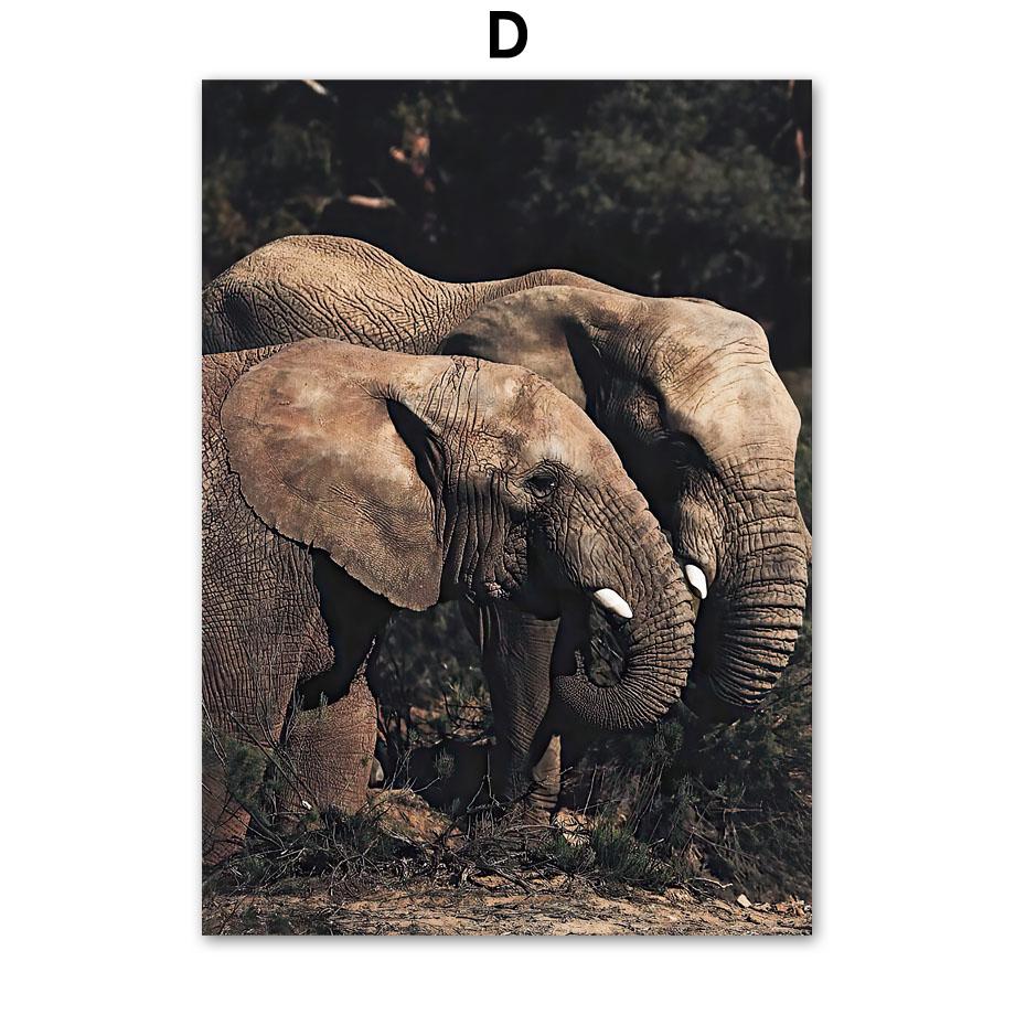 Настенная картина на холсте, High Way, слон, олень, лошадь, хлопковая линия, постеры на скандинавскую тему и принты, настенные панно для гостиной