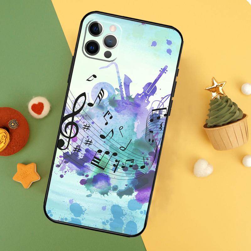 Музыкальный чехол для телефона с нотами для iPhone 17 17Air 16 15 14 13 11 12 Pro Max 12 13 Mini 16E Ударопрочный чехол