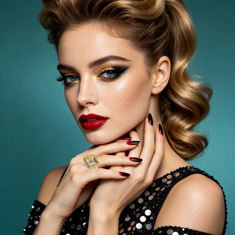 Fashion Ring Alloy Hand Jewelry Accent With Polished Metallic Finish for Daily Wear, Party Looks and Streetwear Styling
