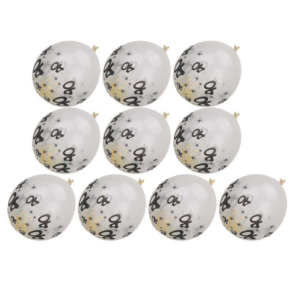 10Pcs Latex Transparent Balloon with Nnumber 40 Pattern for Birthday Party Wedding Anniversary Decorate