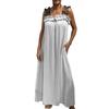 Женское платье макси без рукавов с оборками на бретелях, длинное платье с квадратным вырезом, повседневное платье-трапеция в стиле бохо с карманом, летний пляжный сарафан