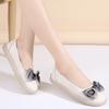 Leather Upper Women Sneaker Shoes Autumn  Heel Height 2.5cm Flats Shoes For Women Bowknot  Slip On Girl School Shoes