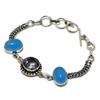 Mystic Rainbow Topaz Blue Chalcedony Gemstone Gift Jewelry Bracelet 6-8"