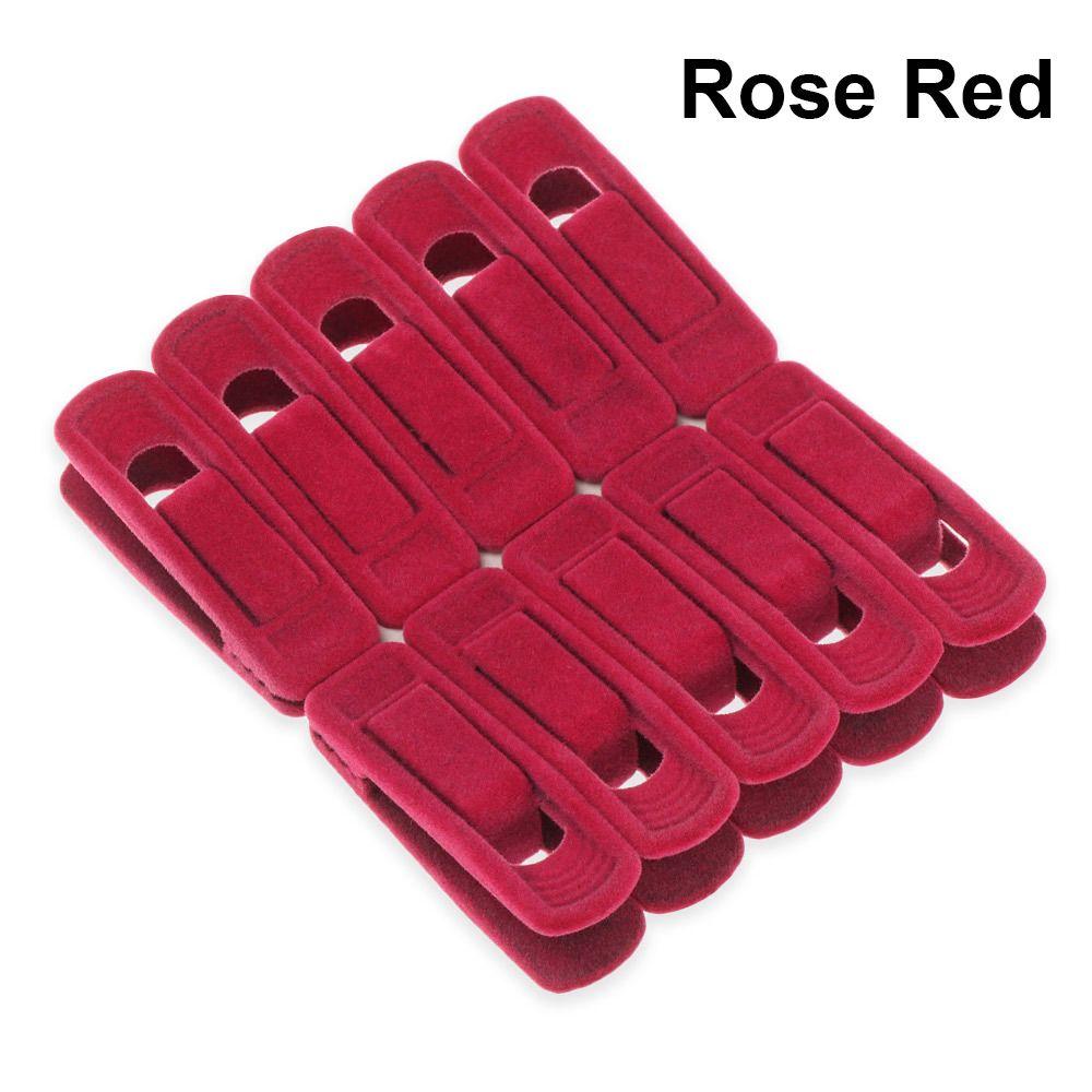 10pcs Storage Bathroom Household Non-slip Coat Holder Hanging Hooks Velvet Hangers Clips Dress Rack