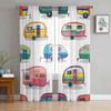 Милые мультяшные тюлевые шторы с машинками для гостиной, спальни, кухни, для украшения, шифоновые прозрачные вуалевые оконные шторы, прозрачная драпировка