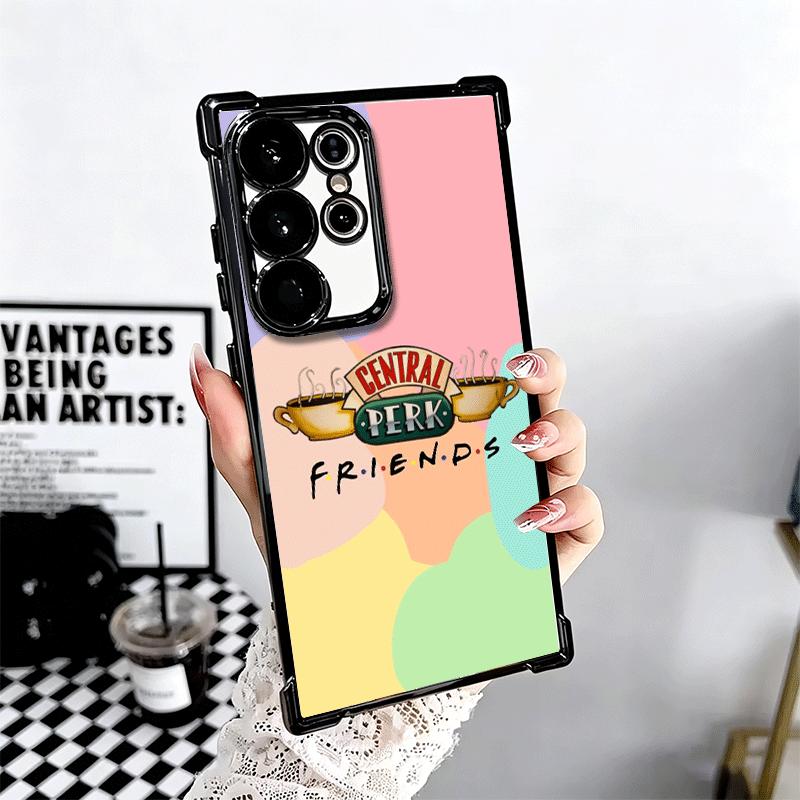 Friends Tv Show Theme Plating Phone Case For Samsung Galaxy S24 S25 FE S26 Edge S23 Ultra S22 S21 Plus S20 Anti-Fall Airabag Cov