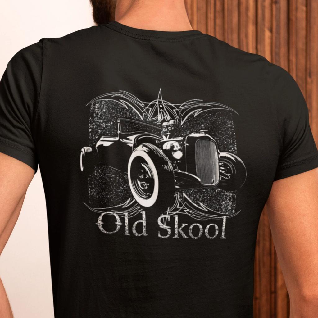 Old Skool Hot Rod Roadster Unisex classic tee - image on back