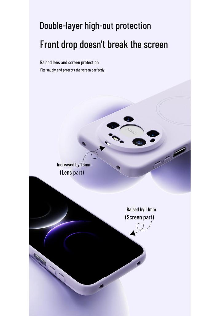 Совместимый с Huawei Mate 80 Pro Max, этот магнитный чехол из жидкого силикона с ощущением кожи обеспечивает защиту от падений.