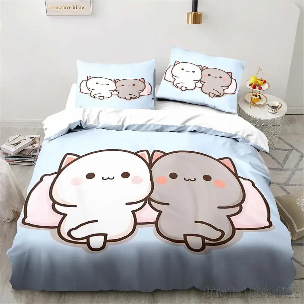 3d Printing Cartoon Bubu Dudu Bedding Set Three-piece Set Anime Adult Kid Bedroom Duvet Cover Sets Home Textiles Birthday Gifts