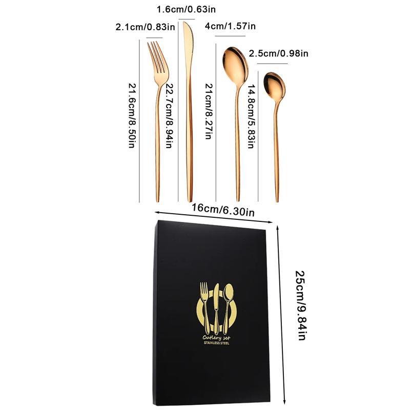 4 шт. Золотой набор столовых приборов из нержавеющей стали нож вилка ложка столовые приборы набор столовых приборов праздничная кухонная посуда подарок