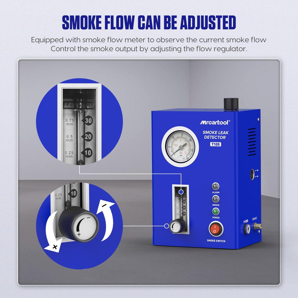 MRCARTOOL T105 Детектор дыма для автомобиля Тестер вакуума топливной системы автомобиля Детектор утечек дыма для автомобиля