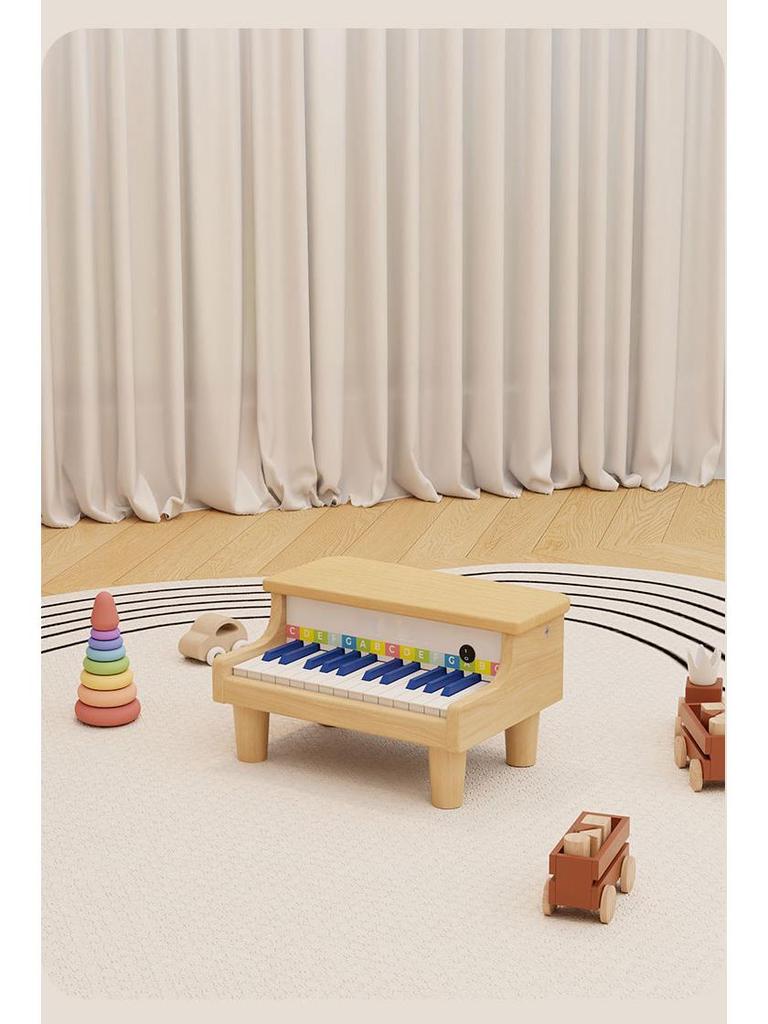 Solid Wood 25-Key Children's Piano Toy: Beginner Electronic Keyboard for Boys & Girls