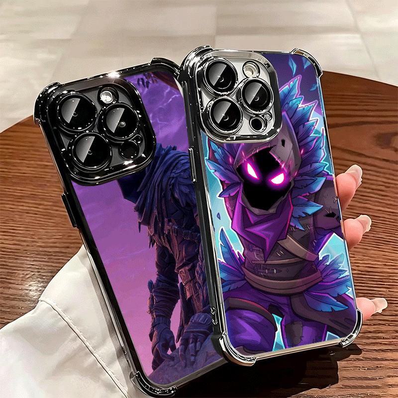 B-Battle R-Royales Plating Phone Case For Iphone 16 17 Pro Max Air 16E 14 15 Plus 12 13 Mini Anti-Fall Airabag Cover