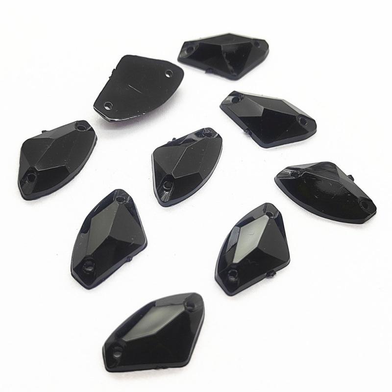 Hand-Sewn Rhinestone Dancewear Stickers, Irregular/Round Water Drop Shapes, Mixed Styles for Black Pool Competitions