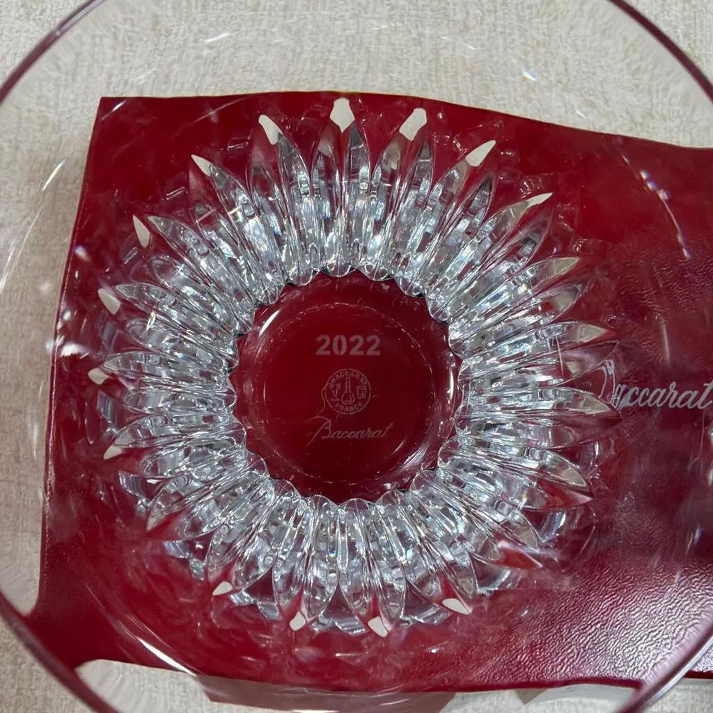 Baccarat Crysta Year Tumbler 2022 Crystal Rock Glass Set 2 Box pair