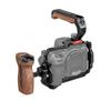 Poyinco JN-134 Camera Cage + Top Handle + Side Wooden Grip Kit Camera Video Cage with Cold Shoe
