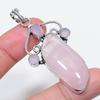 Rose Quartz, Chalcedony Gemstone 925 Sterling Silver Jewelry Pendant 2.64"