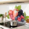 Set of Two Decorative Glass Kitchen Boards Forest Fruits 2x40x52 cm