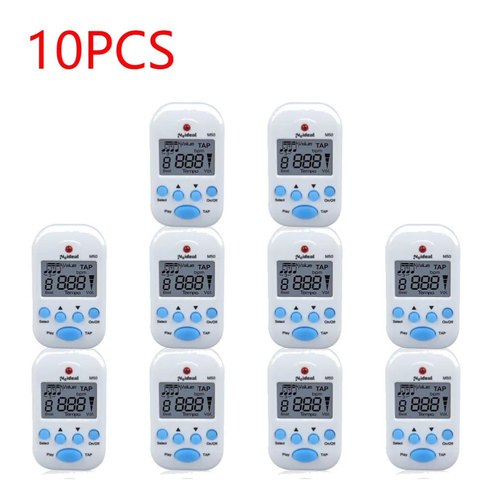 10-1PCS M50 Mini Musical Metronome LCD Clip-on Dual-channel Digital Tuner Metronome Guitar Piano Metronomo Practical Accessories